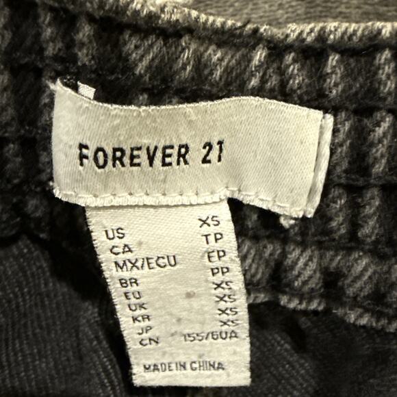 Forever 21-Women's Cropped Jeans-Size XS Elastic Waist 5-Pocket-Black - Picture 7 of 13